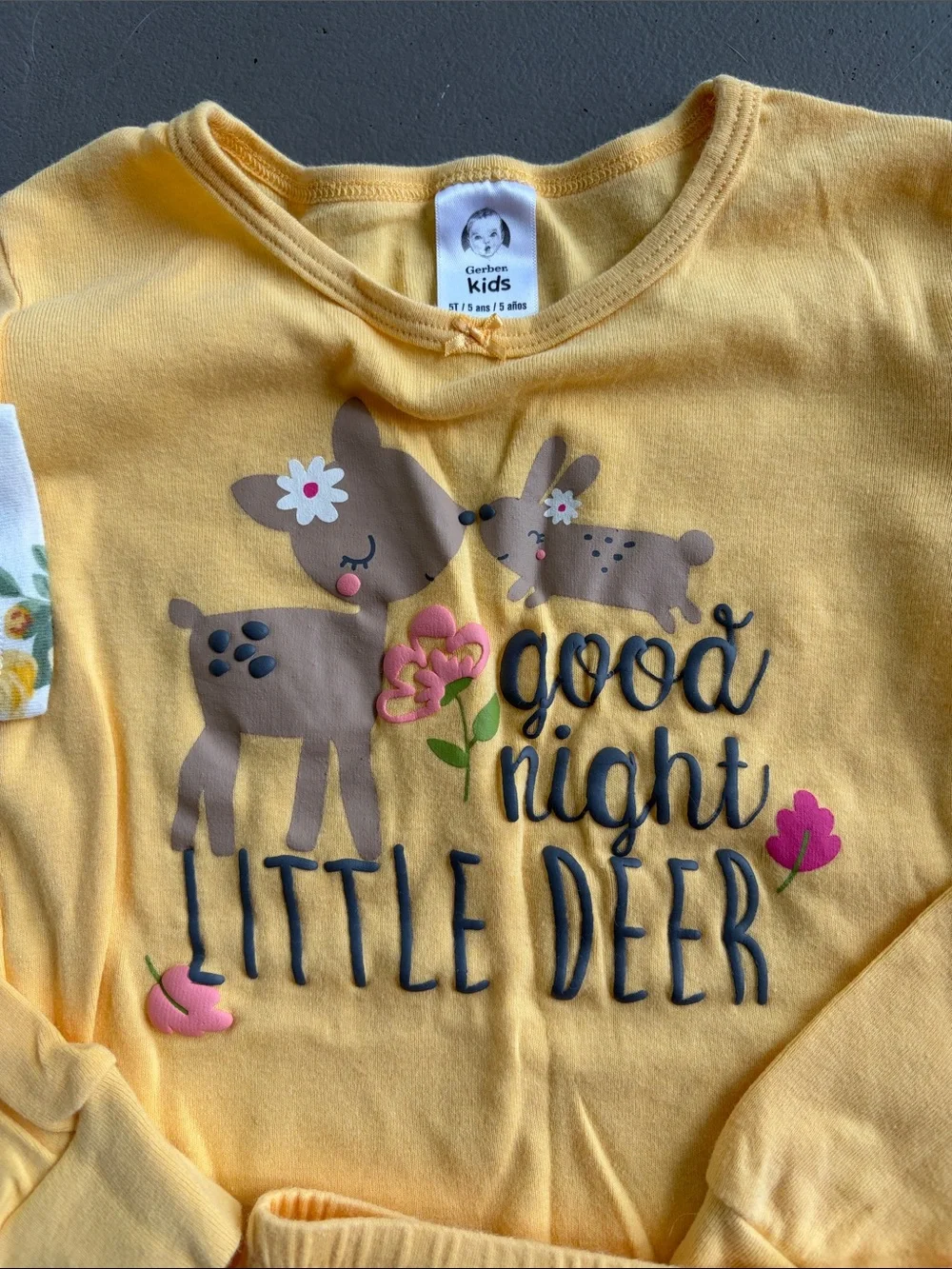 Gerber Yellow and Floral Toddler Pajama SetsSize 5T